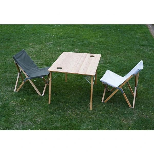 Customized Beach Chair Beech Linen Fabric Easy Foldable Outdoor Camping Folding Wood Chairs