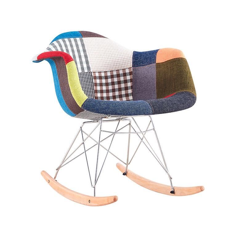 Modern Design Luxury Beach Colored Fabric Chair with Metal Legs Dining Chair