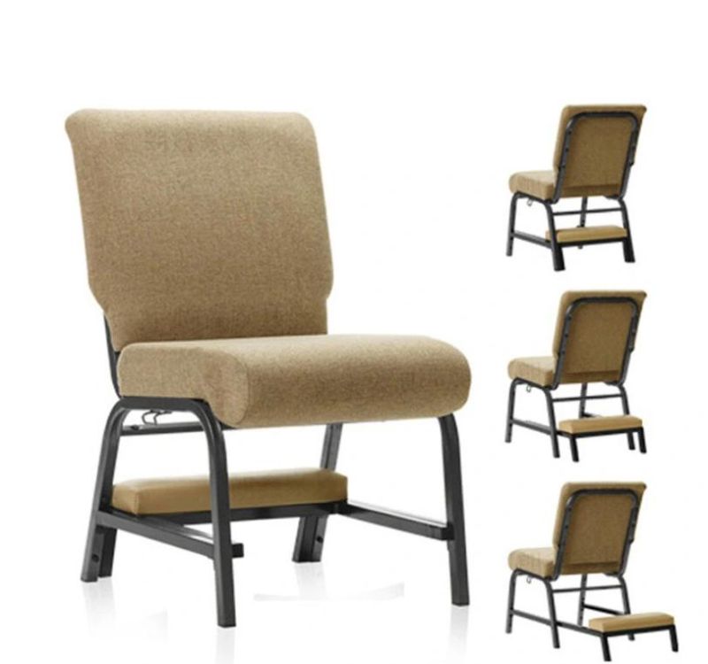 Low Price Custom Armless Hotel Indoor Frame Padded Church Chair