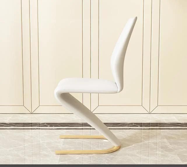 Multi-Colors Z Shape Dining Chairs with Strong Metallic Legs