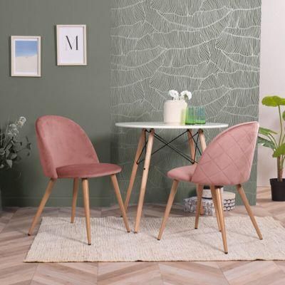 Soft Velvet Dining Chair with Heat Transfer Metal Leg