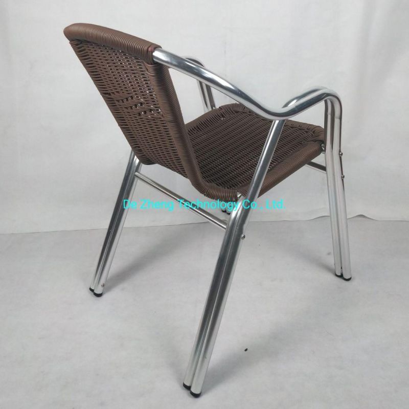 Outdoor Commercial Rattan Wicker Restaurant Relaxing Wicker Aluminum Dining Chair