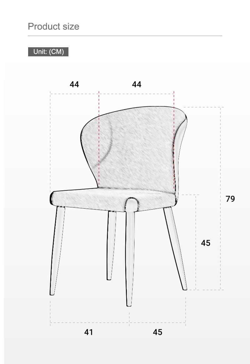 Modern Home Restaurant Furniture Metal Hardware Fabric Dining Chairs