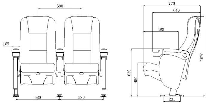 New Public Church Stadium Auditorium Amphitheater Movie Theater Cinema Seat