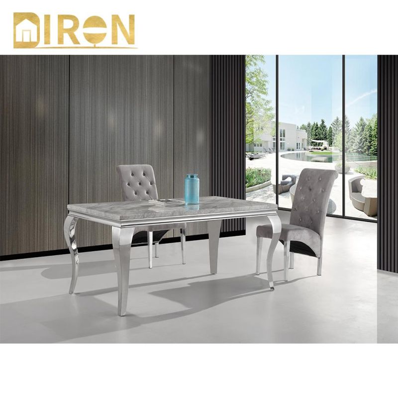 China Wholesale Home Furniture Modern Hotel Restaurant Furniture Chairs Stainless Steel Frame Velvet Dining Chair