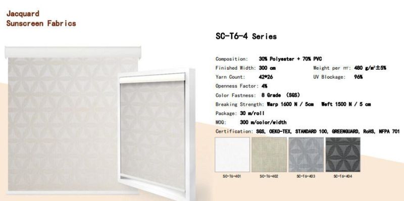 Semi-Blackout Sunscreen Roller Blinds Jacquard Fabric