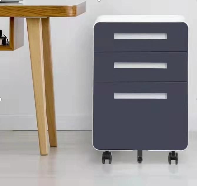 Round Edge Mobile Cabinet with 3 Drawers