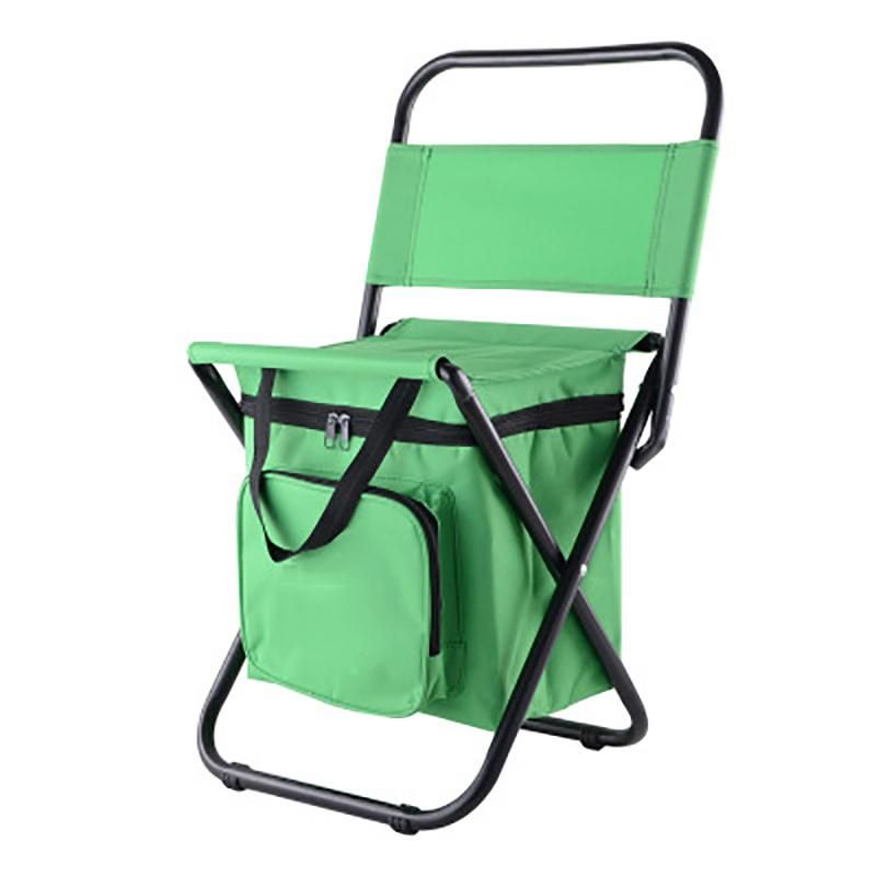 Outdoor Travel Camping Folding Fishing Chair with Insulated Cooler Bag