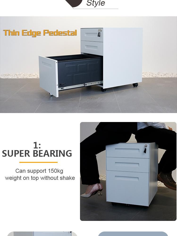 Office Filling Cabinet 3 Drawer High Quality Filing Cabinet with Wheels