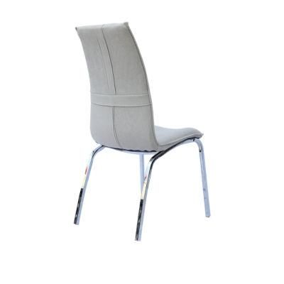 Modern Simple Office Home Outdoor Furniture Cloth Velvet Chromed Steel Dining Chair for Bedroom