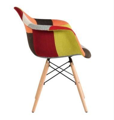 Wholesale Modern Luxury Fashion Colorful Classic Soft Velvet Fabric Upholstery Cafe Dining Chair with Wood Leg