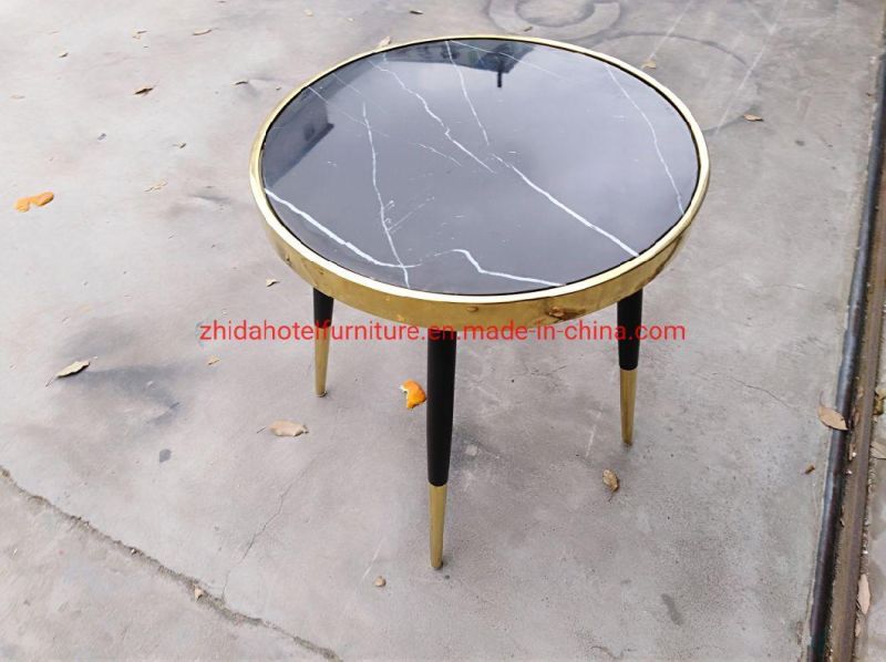 Luxury Furniture Gold Stainless Steel Frame Sectional Coffee Table