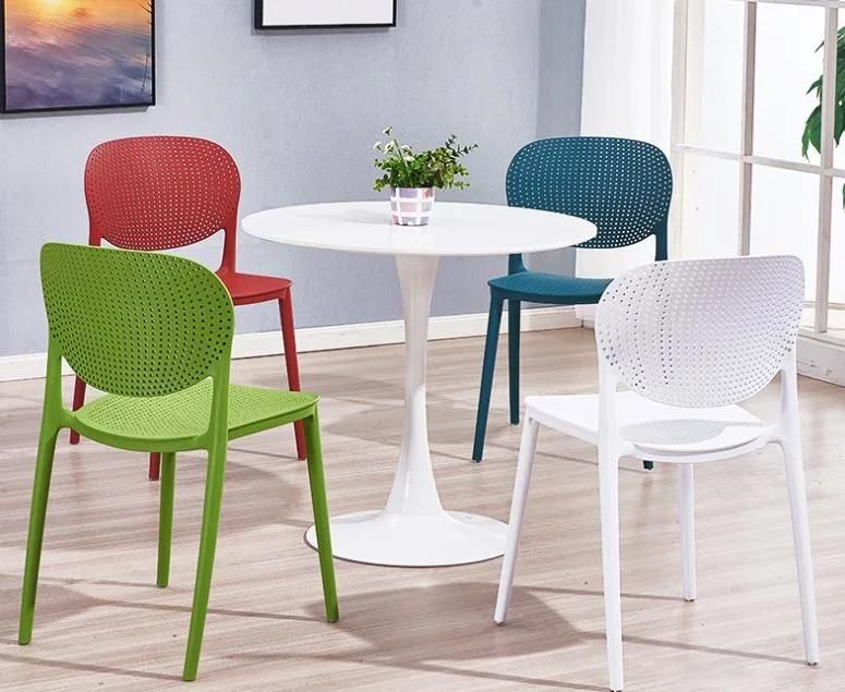 Plastik Stul Chair Table Restaurant Cheap Chairs for Waiting Area Dining Chair Legs PP Salon Chair with Holes