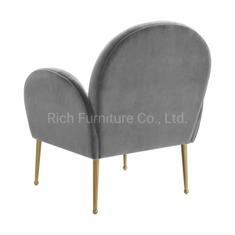 Home Chinese Furniture Fabric Velvet Leisure Living Room Accent Chair Restaurant Hotel Office