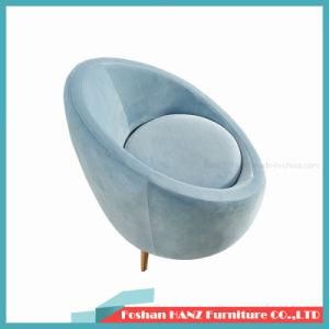 Hotel Golden Stainess Leg Velvet Round Leisure Chair Sofa