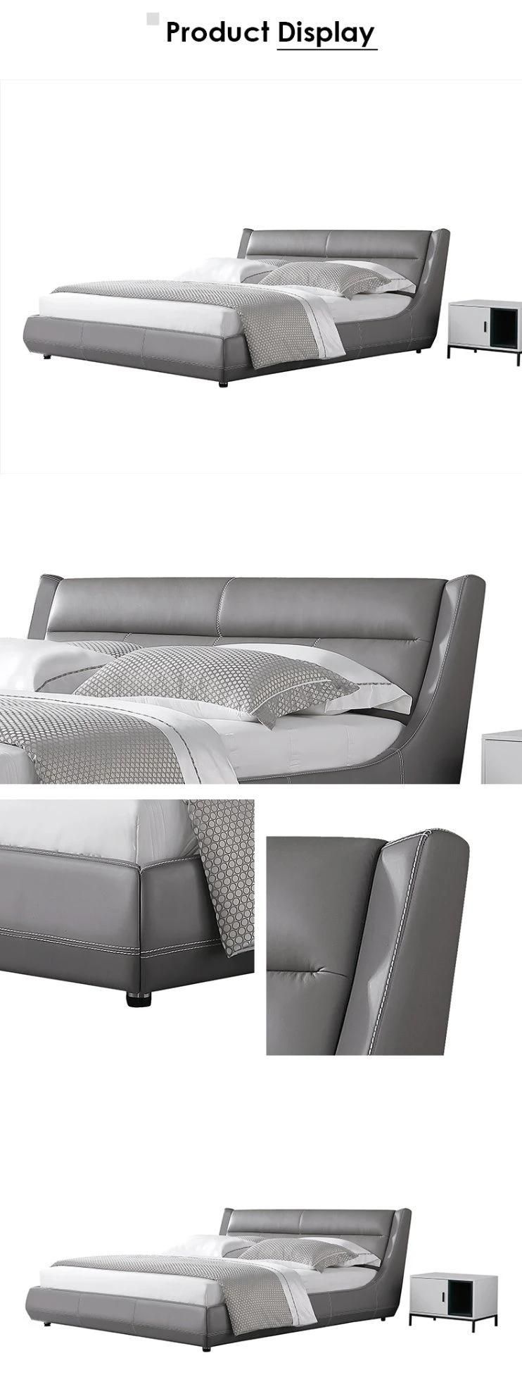 Modern Bedroom Furniture High Quality Gery Woven Fabric Bed