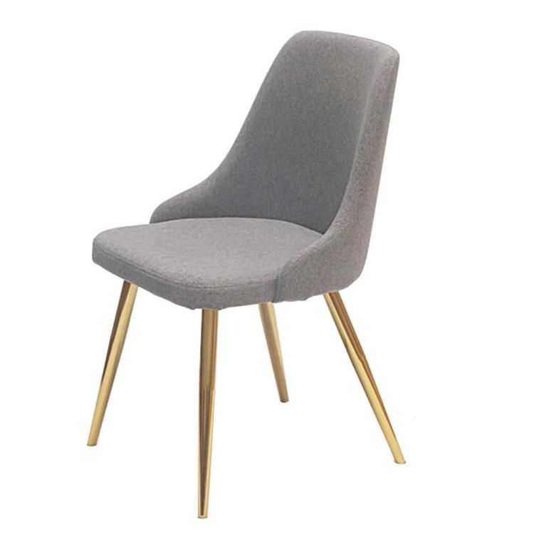 Dining Room Furniture Nordic Gold Leg Restaurant Chair Upholstery Arm Fabric Modern Grey Dining Chairs