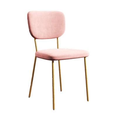 Modern Simple Style Home Living Room Furniture Velvet Metal Stack Fabric Banquet Tiffany Dining Chair for Cafe