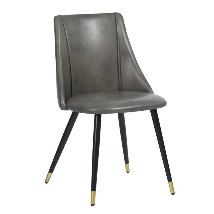 China Wholesale Morden Armrest Office Coffee Shop Furniture Restaurant PU Leather Fabric Dining Chairs