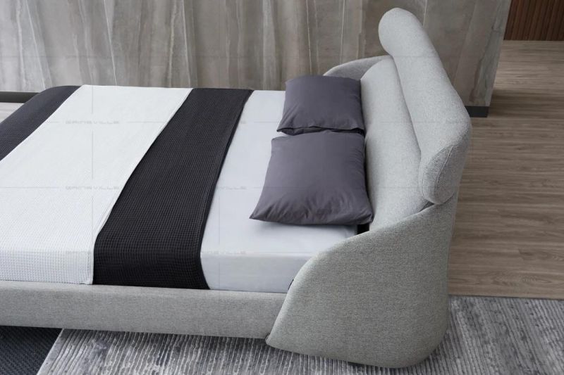 Modern Style Bedroom Furniture King Size Bed Furniture Wall Bed with Fabric