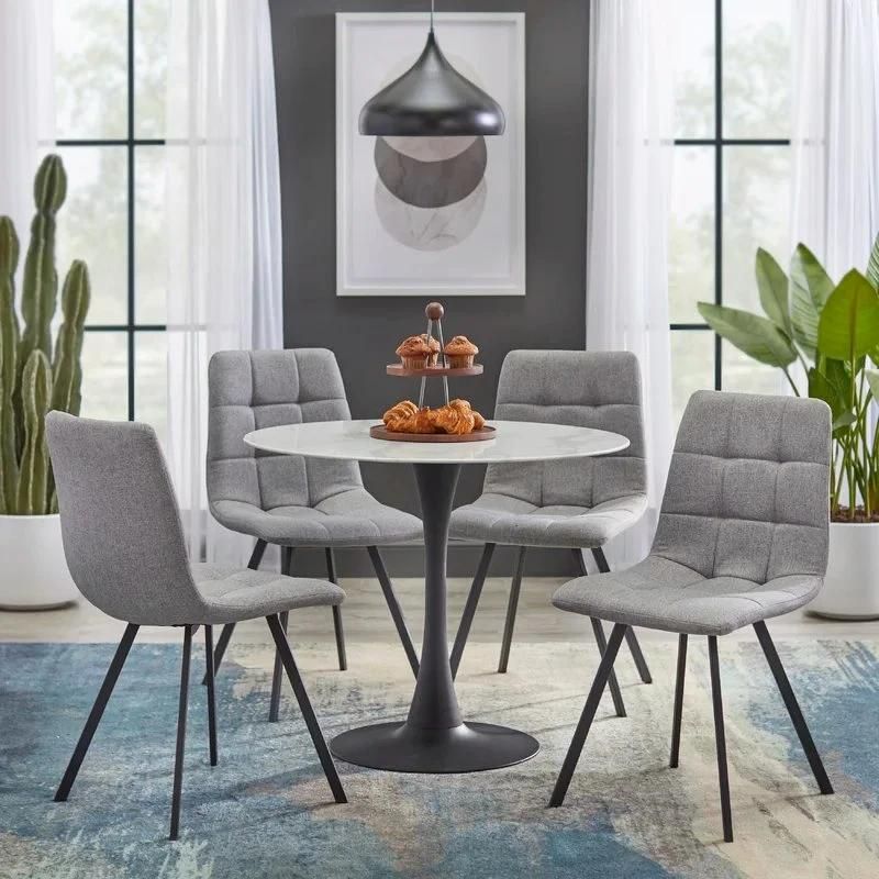 Nordic Design Modern Glass Dining Room Furniture 4 Chairs Tisch Meja Makan Round Glass Dining Table Set