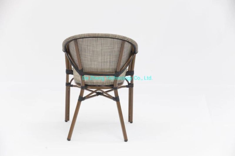 High Quality Outdoor Furniture Waterproof Patio Bar Stackable Rattan Wicker Garden Cane Alumium PE Wicker Dining Chair