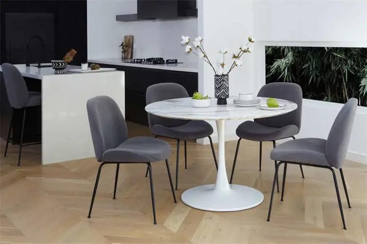 High Quality Home Restaurant Furniture New Design Coffee Hotel Leisure Upholstered Velvet Fabric Dining Room Chair