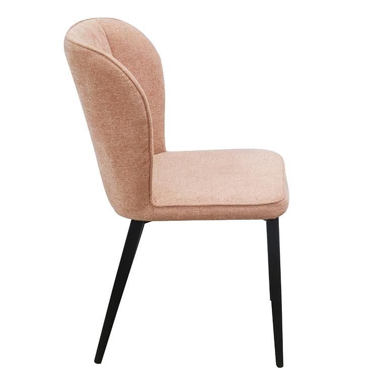 Luxury Dining Room Furniture Modern Restaurant Fabric Covers High Back Pink Fabric Dining Chairs