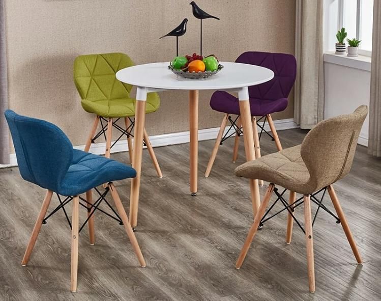 Modern Design Cheap Home Furniture PU Leather Dining Room Chairs Beech Wood Legs Colorful Fabric Dining Chair