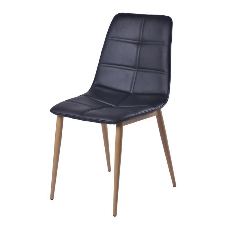 Simple Style Square Shape Back Leather PU Fabric Seat Dining Chair