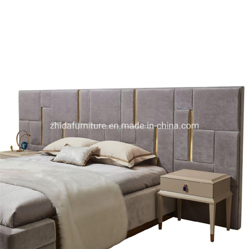 Chinese Affordable Luxury Style Stainless Steel Frame Bed