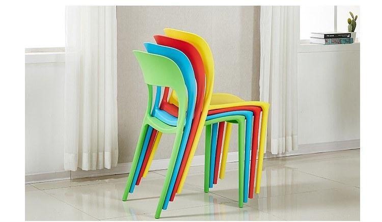 Ins Fashion Armless Plastic Chair Nordic Leisure Waiting Chair PP Conference Chair with Backrest