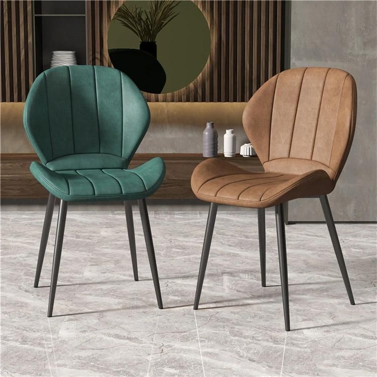 Wholesale Home Furniture Dining Room Fabric Chair Modern Dining Chair Leather Interior Furniture Metal Frame Dining Chair