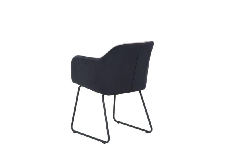 Molded Fabric Upholstered Dining Room Chair Restaurant Coffee Shop Dining Chairs with Metal Leg