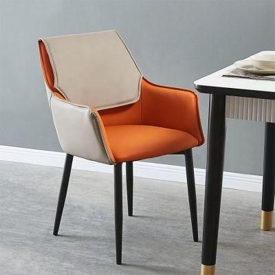 High Quality Grey Velvet Fabric Stainless Steel Restaurant Dining Chair in Silver