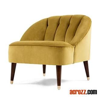 Classic Wood Accent Antique Banquet Velvet Linen Chaise Lounge Chair