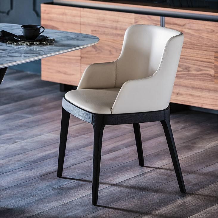 CFC-08A Dining Chair/Microfiber Leather//High Density Sponge//Ash Wood Base/Italian Sample Furniture in Home and Hotel