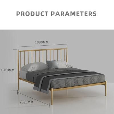 Modern Luxury Metal Frame King Size Bed for Home Furniture