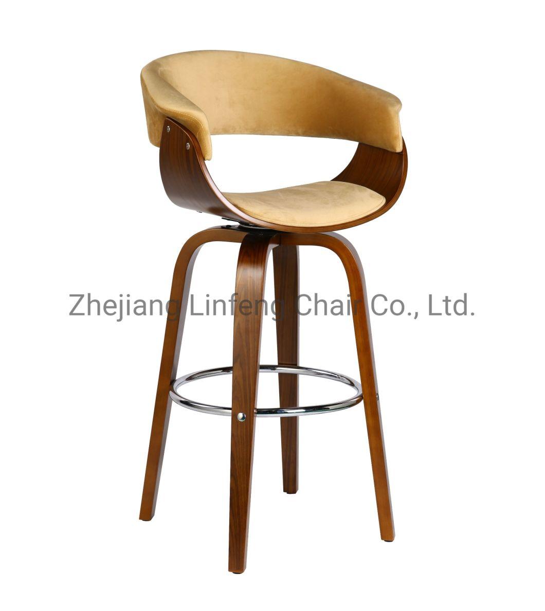 Wood Bar Stool Freestyle Classy Plywood 360 Degrees Rotatable Bar Chair