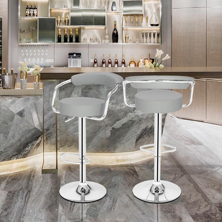 Modern Leather Bar Stool Adjustable Hydraulic Counter Swivel Pub Chair