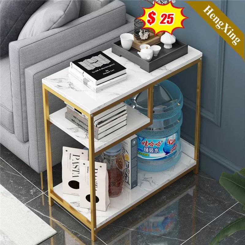 Light Luxury Style Living Room Furniture Wooden Sofa Side End Storage Table