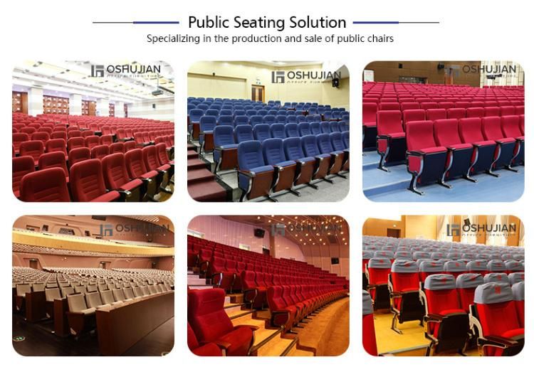 Cheap Theater Lecture Hall Conference Plastic Fabric Folding Seat Chair