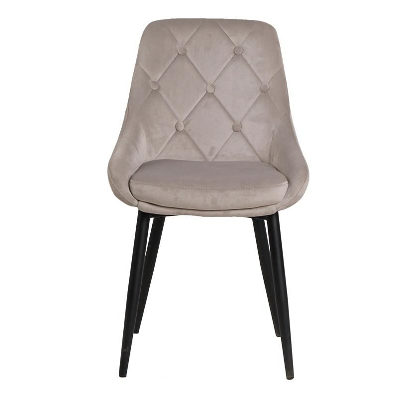 Customization Velvet Fabric Seat Diamond Pattern Back Dining Room Chair