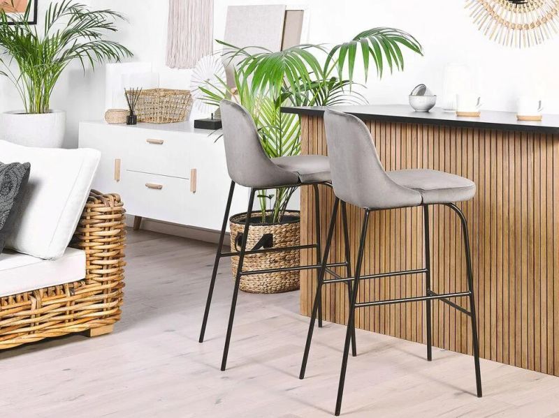 Bar Chair Tall Cheap Counter Furniture Gold Metal Luxury Kitchen Modern High Fabric PU Leather Back Stool Bar Chairs for Bar