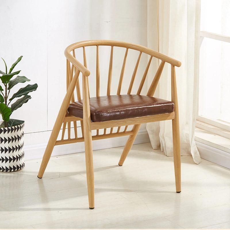 New Product Vintage Fabric Wooden Legs Restaurant Chair Dining Chair