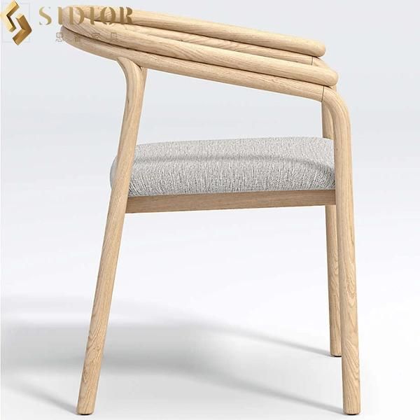 Comfortable Modern Solid Wood Dining Fabric Upholstery Chairs for Restaurant