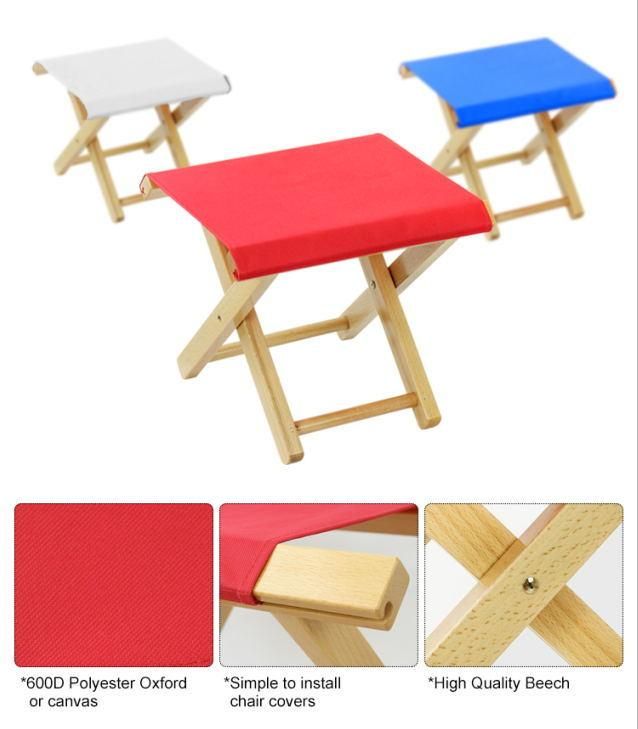 New Red Travel Picnic Folding Wooden Stools Chair