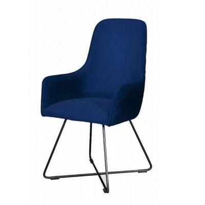 Modern Iron Frame Designer Fabric Dining Chair for Hotel Cafes Dining Chair