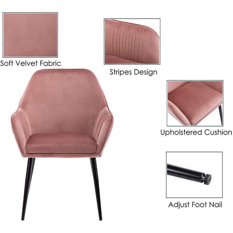 Colors Optional Comfortable Upholstered Velvet Fabric Leisure Dining Chair