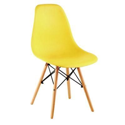 Hot Sale Factory Direct Selling Home Indoor Italian Fancy Kitech Dinner PP Plastic Dsw Dining Chair with Solid Wood Leg